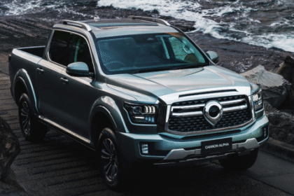 GWM Cannon Alpha luxury pickup truck interior in Pakistan showing touchscreen and leather seats